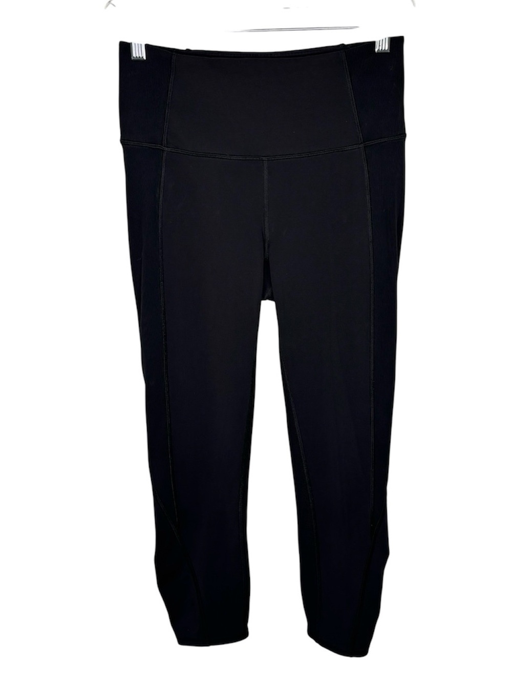 Lululemon Speed Tight Ruched Leggings Size 6 Black Ribbed Running